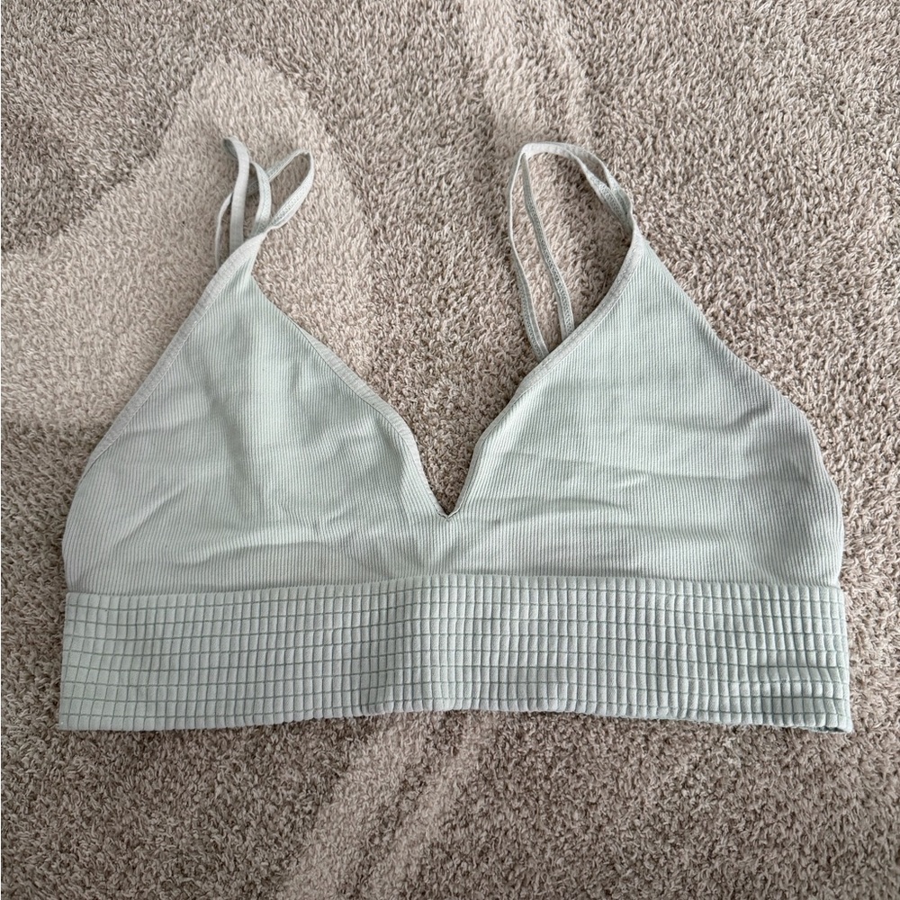 Free people mint Green Ribbed V-Bralette